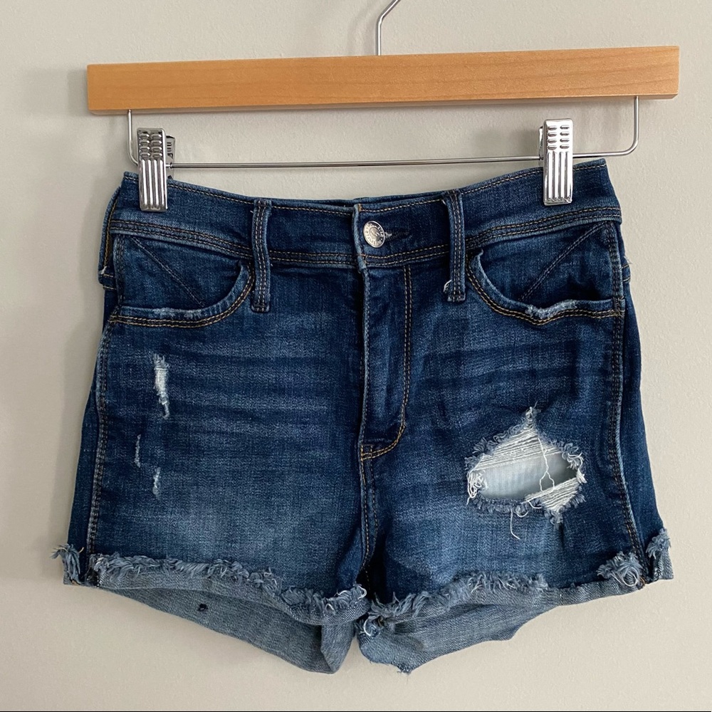 Hollister Short Short Jean Shorts High Rise 2" Inseam Size 0 or 24